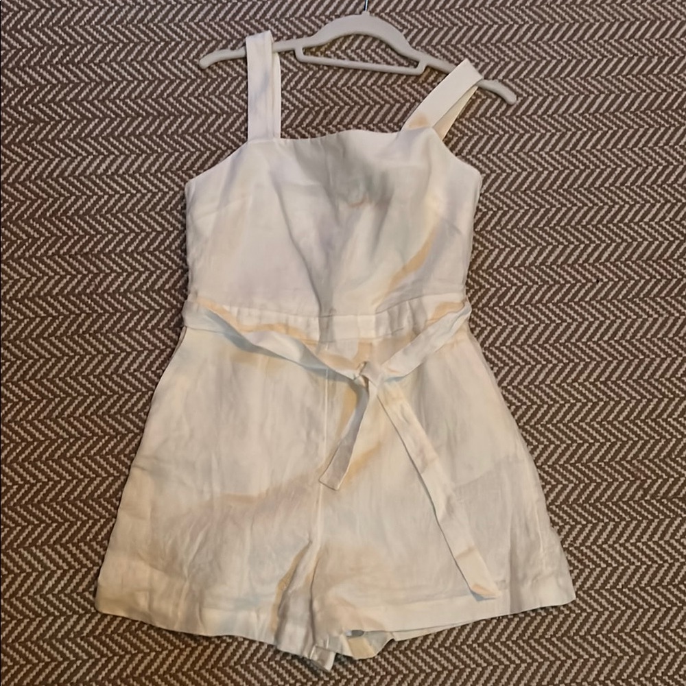 & Other Stories Cream Linen Mini Romper